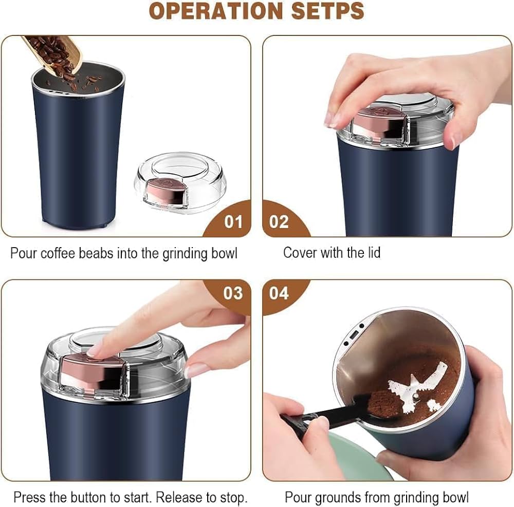 Grindora™️ Mini Electric Coffee and Spices Grinder