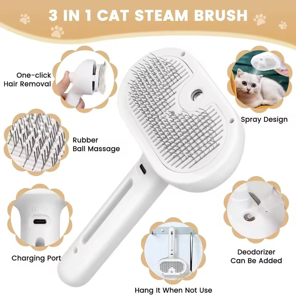 FurEase™ Self-Cleaning Pet Grooming Brush for Dogs & Cats