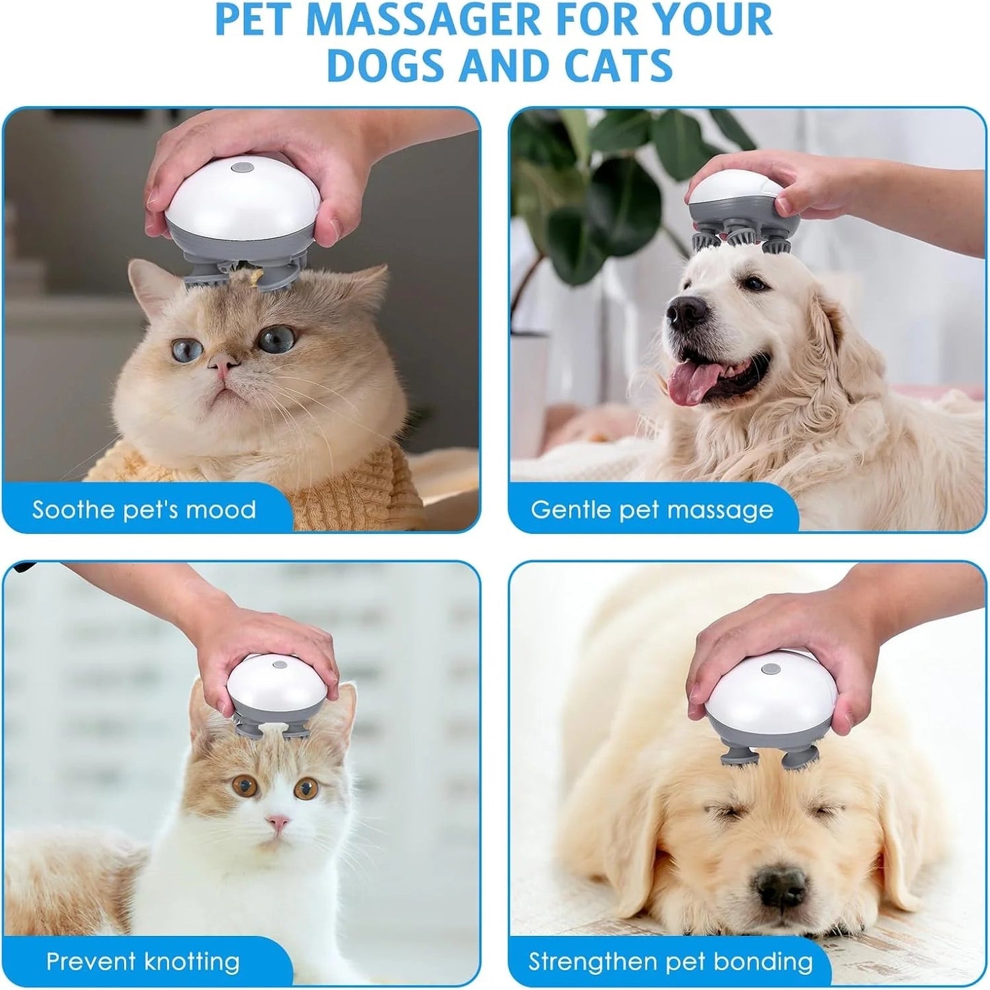 Electric Pet Massager for Dogs & Cats – Calming & Bonding Companion