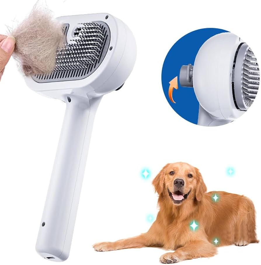 FurEase™ Self-Cleaning Pet Grooming Brush for Dogs & Cats