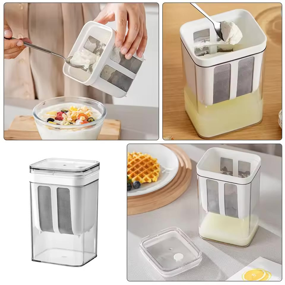 Greek Yogurt & Hung Curd Maker | Fine Mesh Strainer with Lid- 1100ml