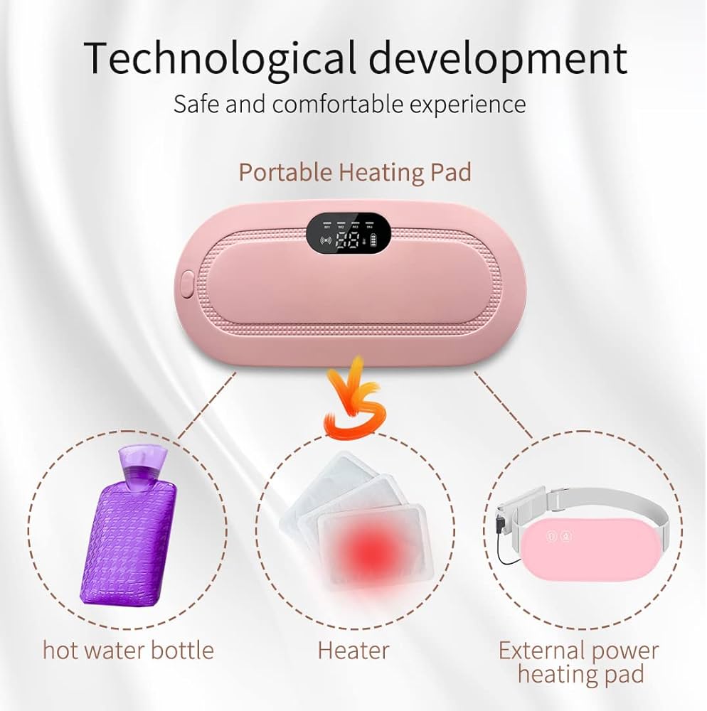 Period Cramp Relief Massager with Heating Pad for Back Pain | Cramp-Free Comfort