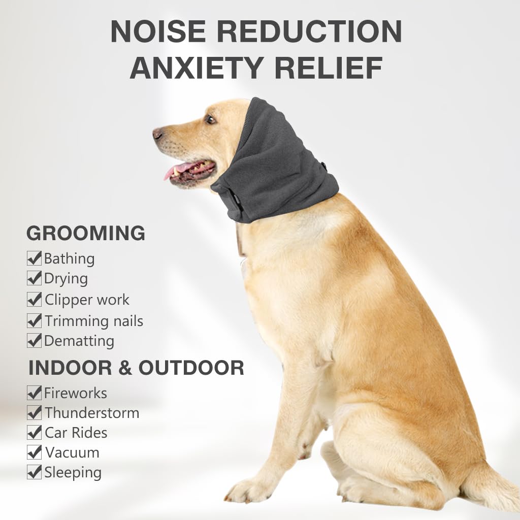 Dog Ear Muffs Hoodie, Noise Protection, Adjustable Headwear 35-48CM (Pack of 2)