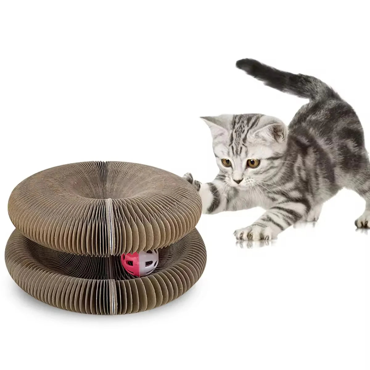 HoneycombMaze™ 2-in-1 Cat Scratcher & Ball Toy