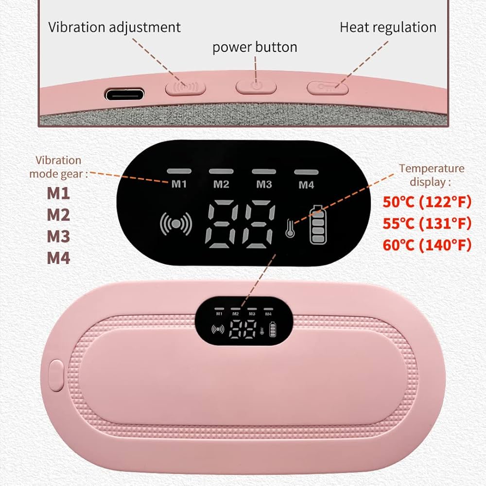 Period Cramp Relief Massager with Heating Pad for Back Pain | Cramp-Free Comfort