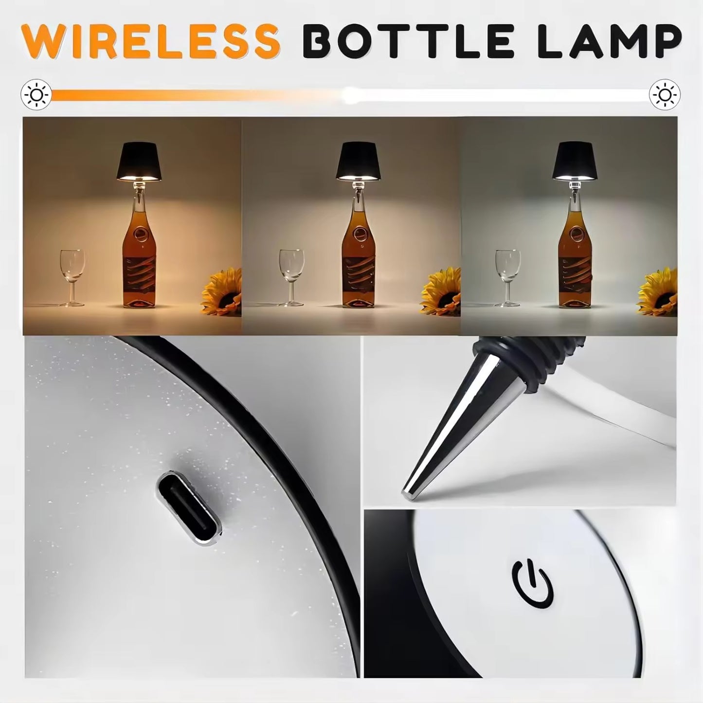 LED Wireless Bottle Lamp – Rechargeable Wine Bottle Light