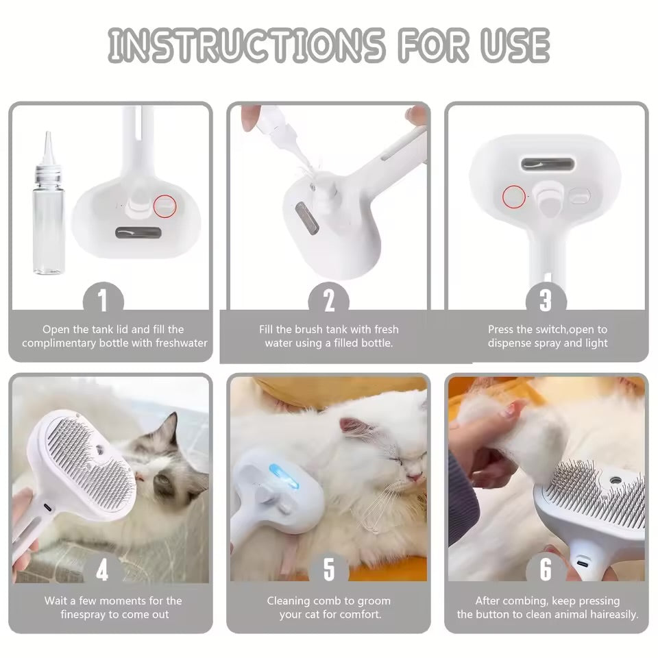 FurEase™ Self-Cleaning Pet Grooming Brush for Dogs & Cats