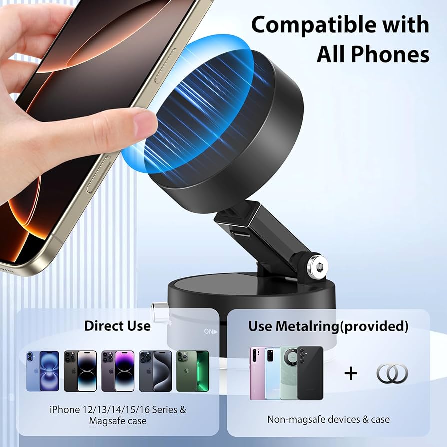 MagGrip™ SuctionLock Pro | 360° Magnetic Phone Mount