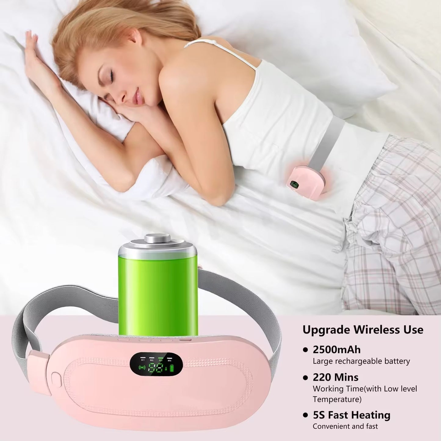 Period Cramp Relief Massager with Heating Pad for Back Pain | Cramp-Free Comfort