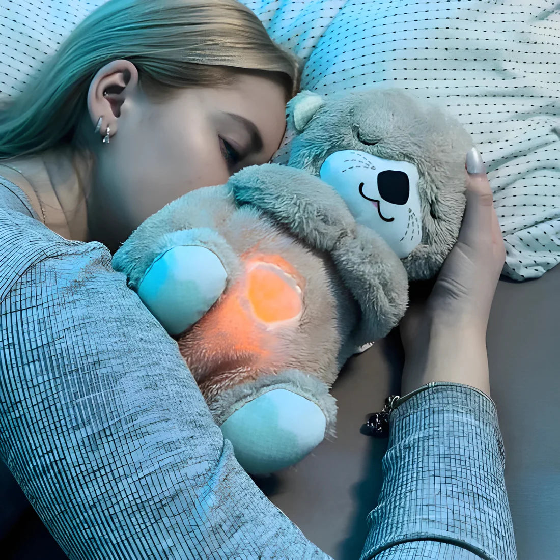 CalmiOtter™ – Breathing Teddy Plush Toy with Light & Lullabies