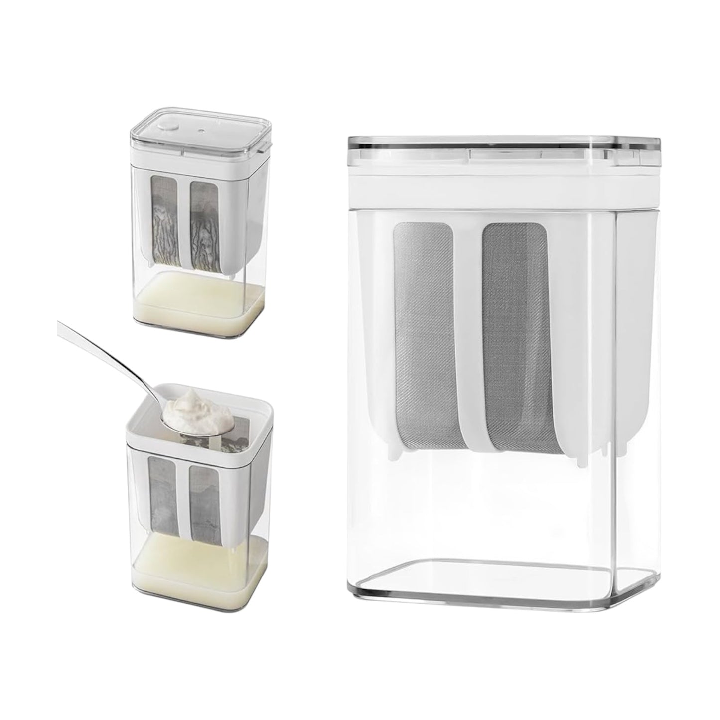 Greek Yogurt & Hung Curd Maker | Fine Mesh Strainer with Lid- 1100ml