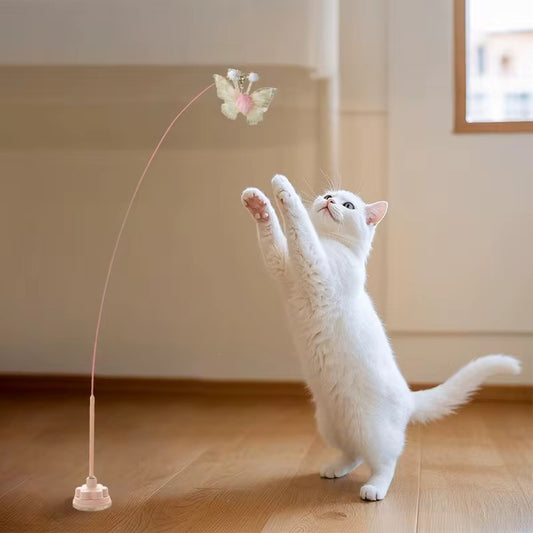 Cat Extended Suction Butterfly Toy
