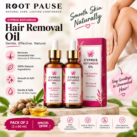 RootPause™ Cyperus Rotundus Hair Removal Oil – Pack of 2 (120ml) |