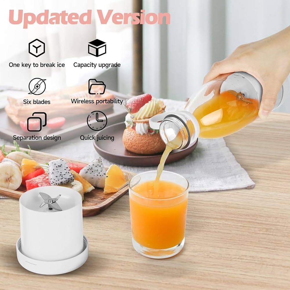 Blendora™ – The Portable Mini Juicer (350ml Glass Bottle)