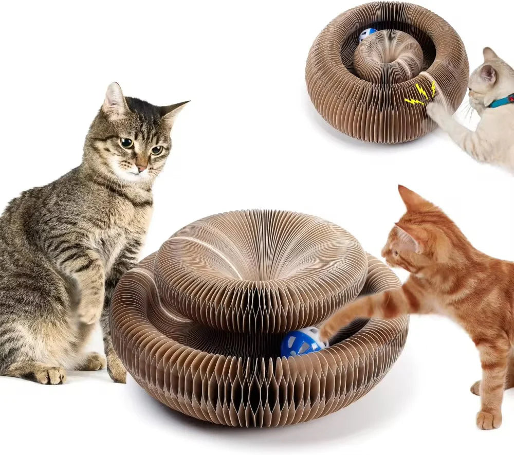 HoneycombMaze™ 2-in-1 Cat Scratcher & Ball Toy