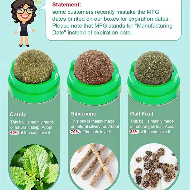 PawJoy™ Catnip Ball Trio – 3x Fun-Filled Toys for Happy Cats (Pack of 3)