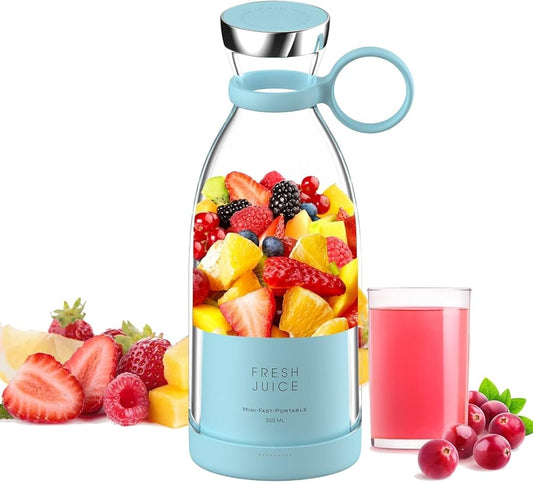 Blendora™ – The Portable Mini Juicer (350ml Glass Bottle)