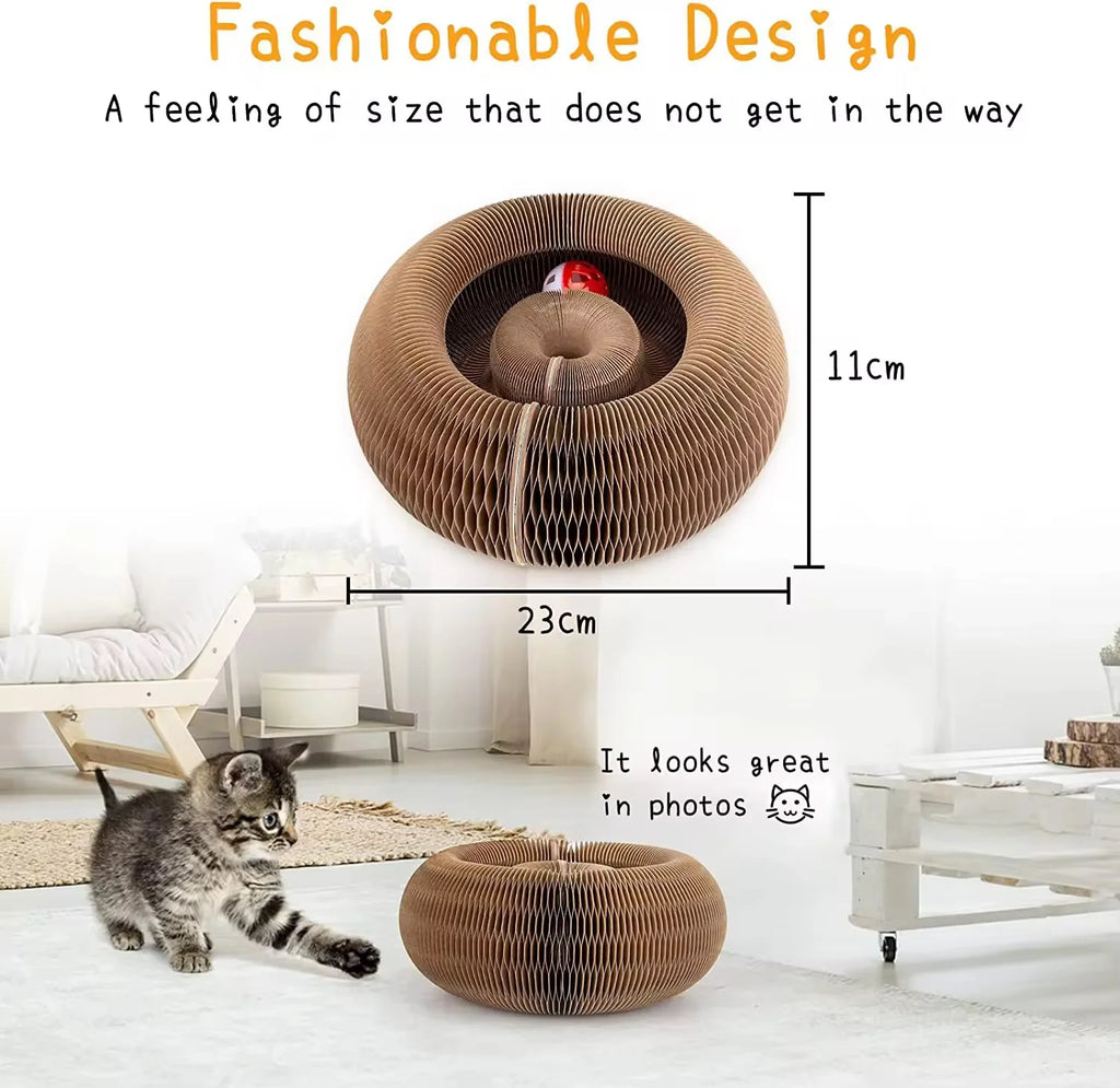 HoneycombMaze™ 2-in-1 Cat Scratcher & Ball Toy