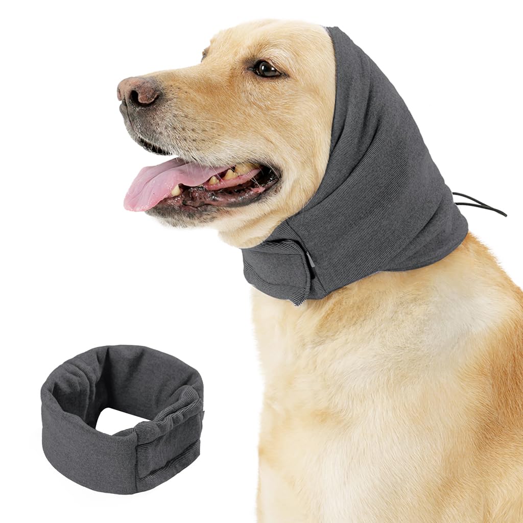 Dog Ear Muffs Hoodie, Noise Protection, Adjustable Headwear 35-48CM (Pack of 2)