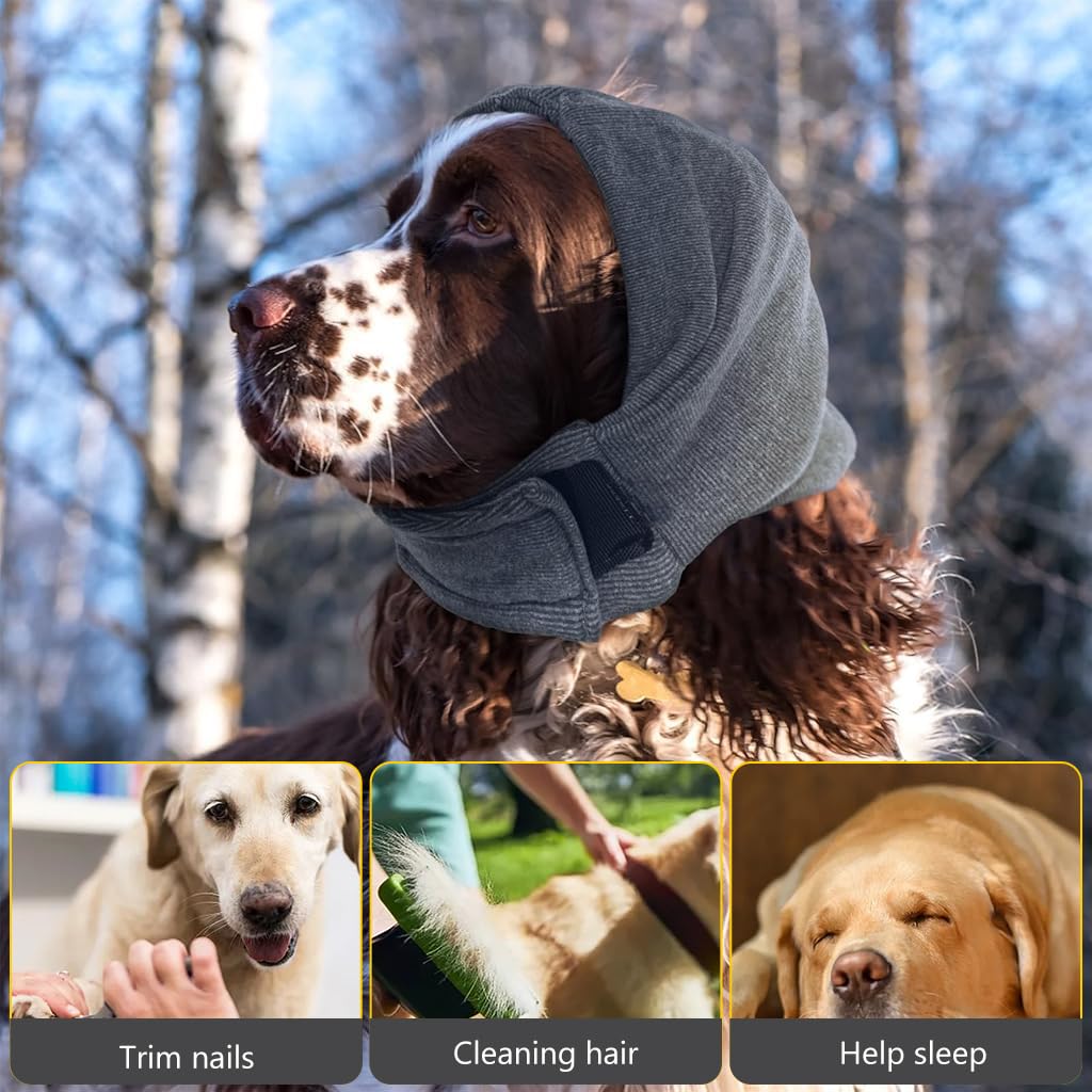 Dog Ear Muffs Hoodie, Noise Protection, Adjustable Headwear 35-48CM (Pack of 2)