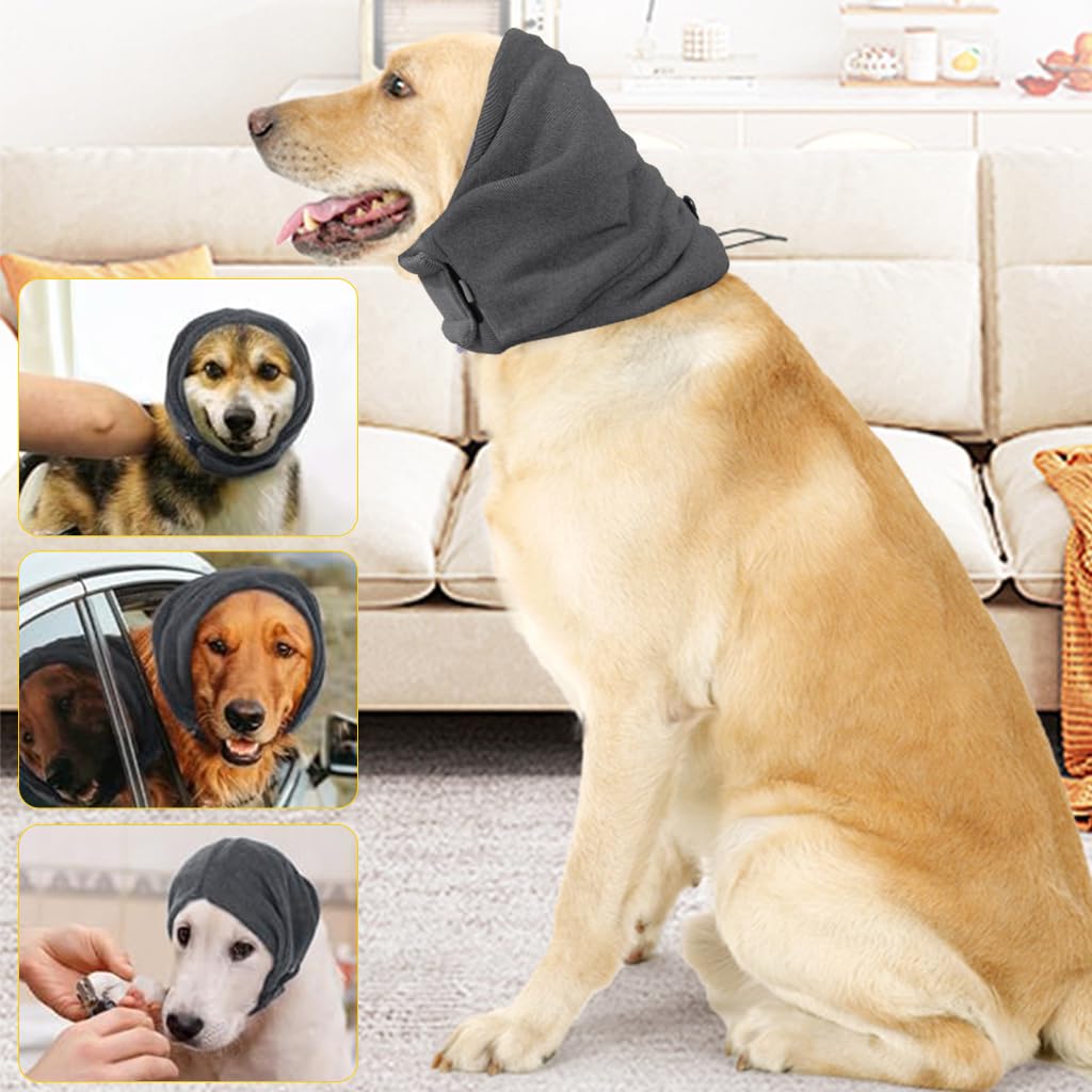 Dog Ear Muffs Hoodie, Noise Protection, Adjustable Headwear 35-48CM (Pack of 2)