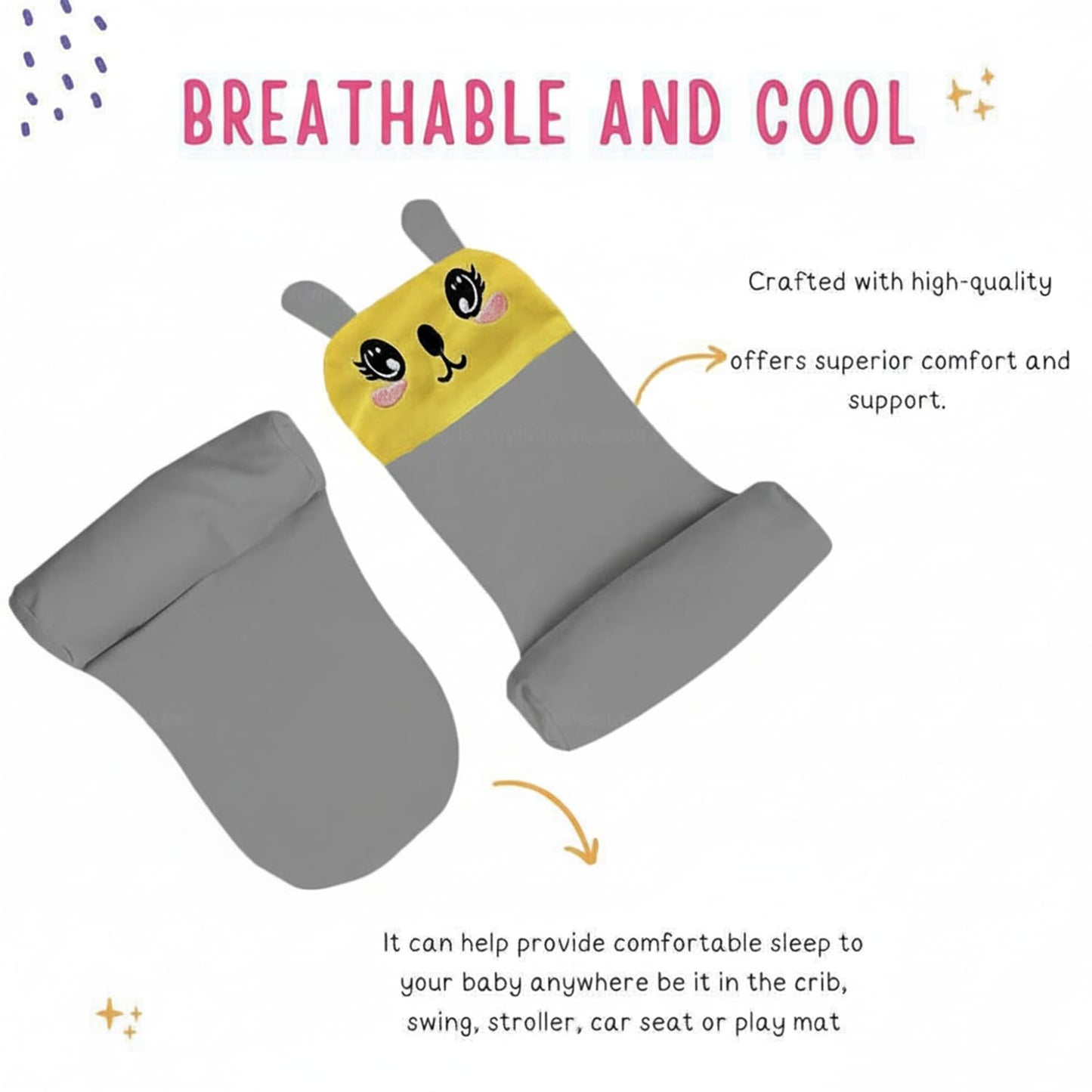 BabyNest™ Sleeping Support Pillow with Side Rollers