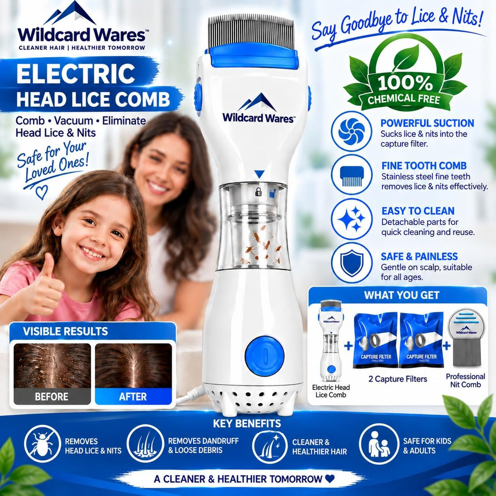 Electric Lice Vacuum Removal Comb