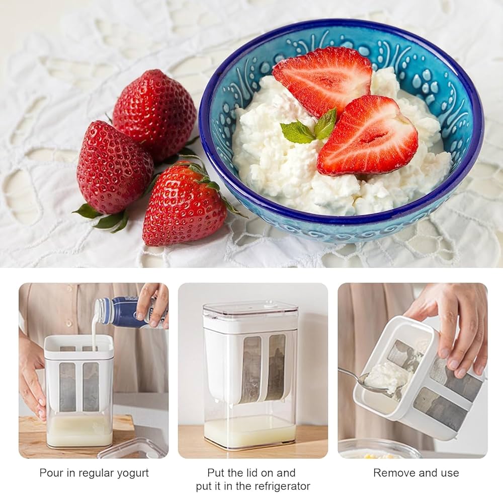 Greek Yogurt & Hung Curd Maker | Fine Mesh Strainer with Lid- 1100ml