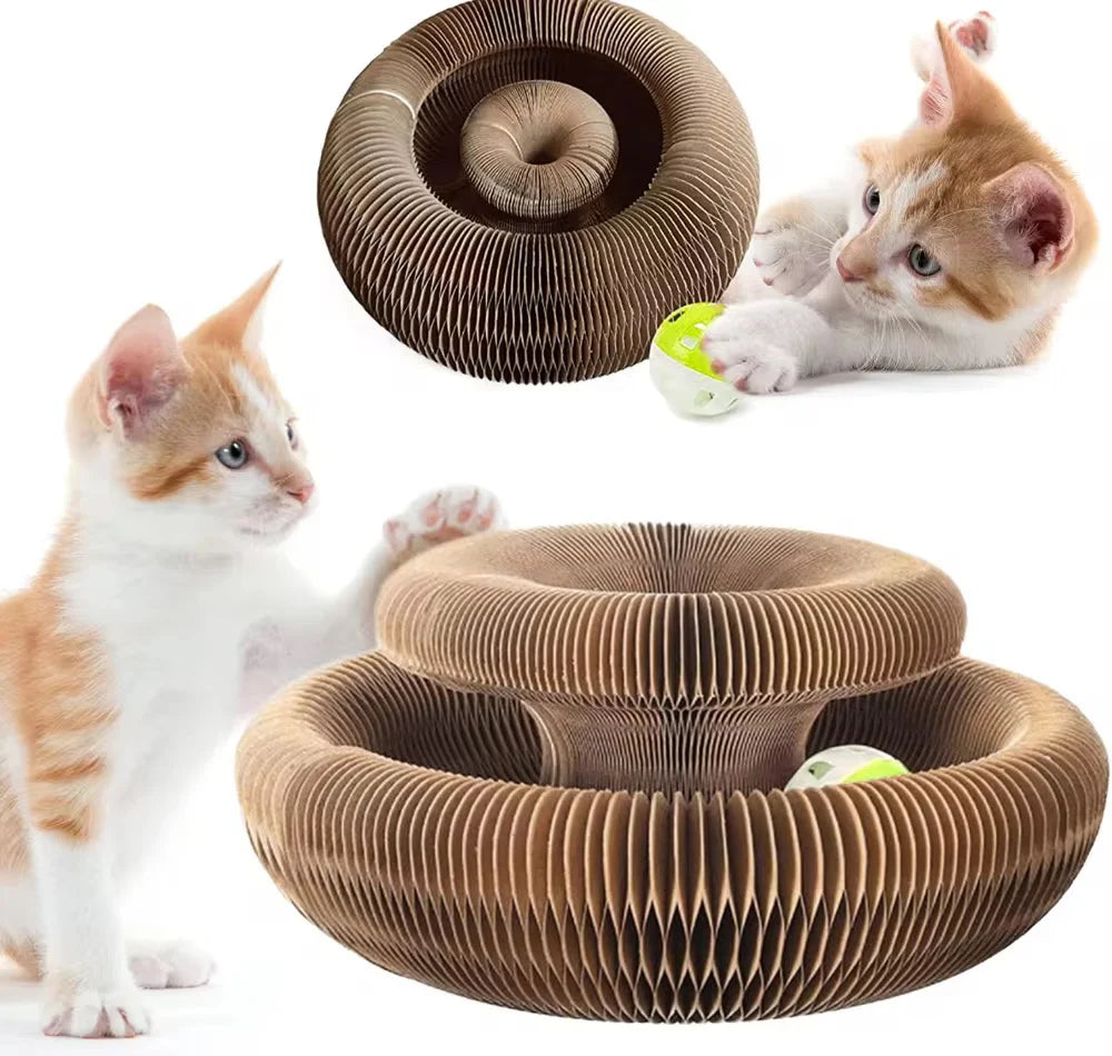 HoneycombMaze™ 2-in-1 Cat Scratcher & Ball Toy