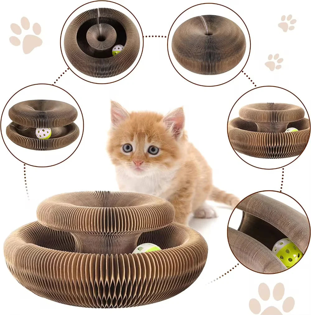 HoneycombMaze™ 2-in-1 Cat Scratcher & Ball Toy
